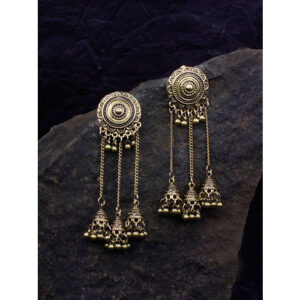 1b7d5 sia art jewellery gold plated circular drop oxidised earrings 500x500 0